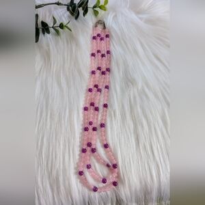 Rose quartz Beautiful pink and purple beaded necklace